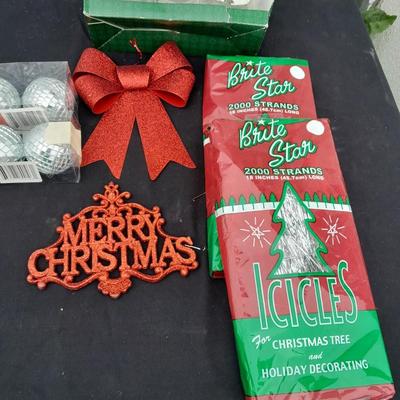 Glass Christmas tree ornaments - a led lit star and and other holiday items!