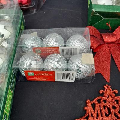 Glass Christmas tree ornaments - a led lit star and and other holiday items!