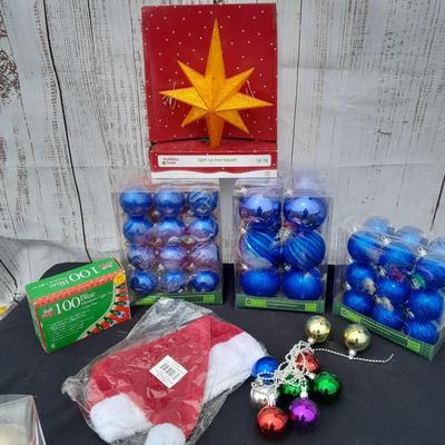 Glass Christmas tree ornaments - a led lit star and other holiday items!