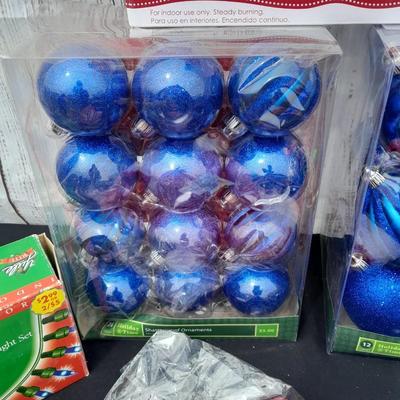 Glass Christmas tree ornaments - a led lit star and other holiday items!