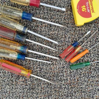 Screw Drivers and a tape measure