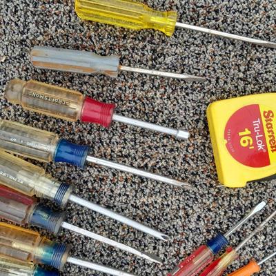 Screw Drivers and a tape measure