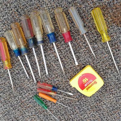 Screw Drivers and a tape measure