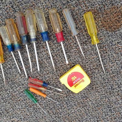 Screw Drivers and a tape measure