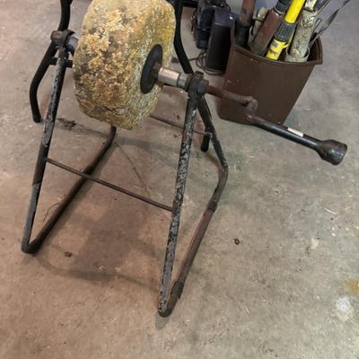 Chandelier, heaters, dog collar, miscellaneous home and garage