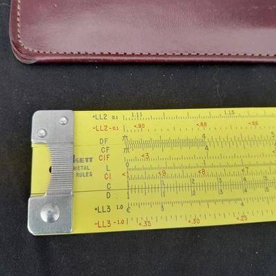 Vintage office items - slide rulers - Ink pen kit and more
