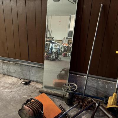 Air compressor, rake, mirror, t posts