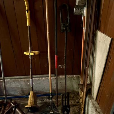 Air compressor, rake, mirror, t posts