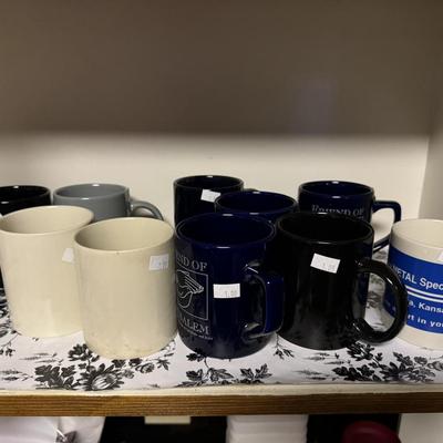 Coffee cups and glass cups