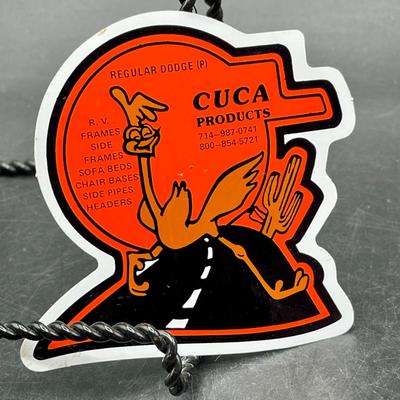 Vintage Cuca Products Roadrunner Automotive Equipment Sticker