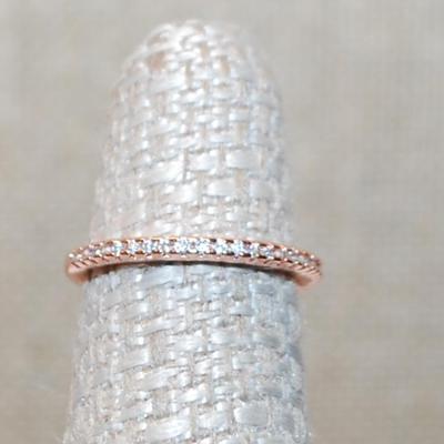 Size 5 Delicate Rose Gold Half Infinity Styled Ring on a Rose Gold Band (1.5g)