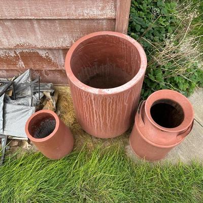 MILK CAN AND PLANTERS