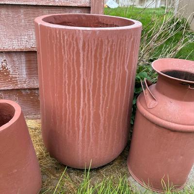 MILK CAN AND PLANTERS