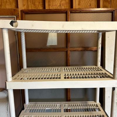 STORAGE SHELF AND 6 FOOT TABLE