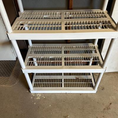 STORAGE SHELF AND 6 FOOT TABLE