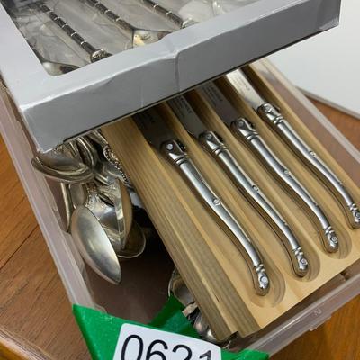 Huge Stainless Steel & Silver Plate Flatware Lot