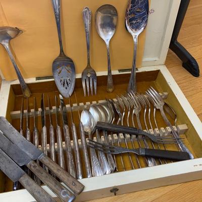 Huge Stainless Steel & Silver Plate Flatware Lot
