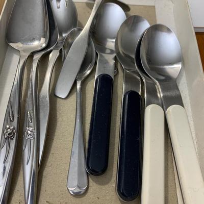Huge Stainless Steel & Silver Plate Flatware Lot