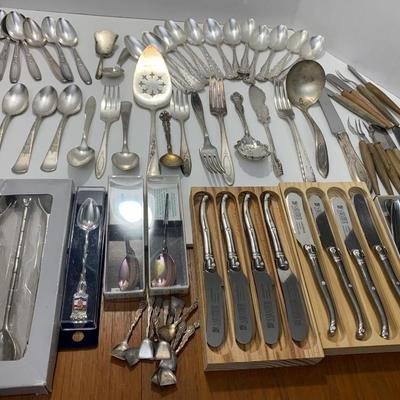 Huge Stainless Steel & Silver Plate Flatware Lot