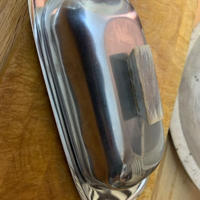 Mid Century Service Lot Wood Stainless