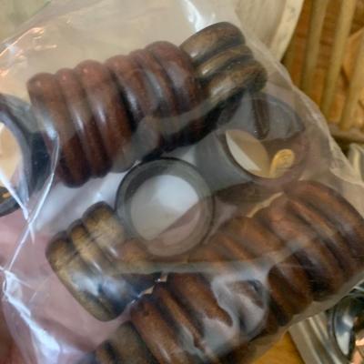 Mid Century Service Lot Wood Stainless