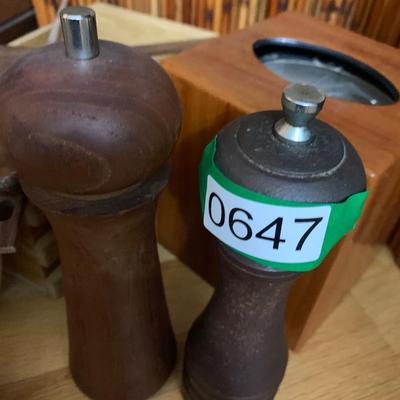Mid Century Service Lot Wood Stainless
