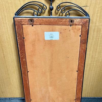 Wood Framed Mirror with Wrought-Iron Rooster Heavy!