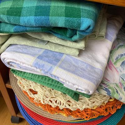 Large Dining Linens Lot - Tablecloths Placemats