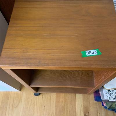 Teak Printer / Office Stand On Casters