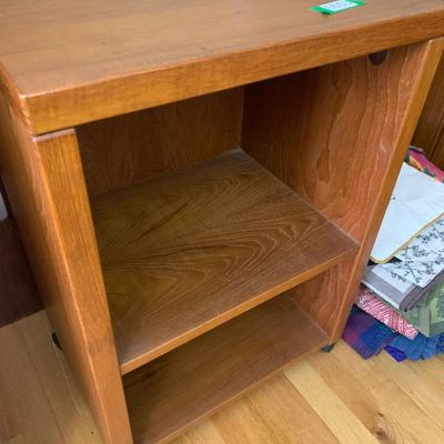 Teak Printer / Office Stand On Casters