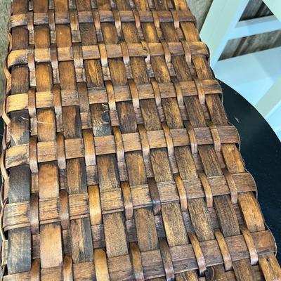 Two Mid Century Handwoven Rattan Handled Baskets