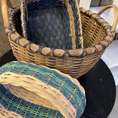Three Vintage Hand Crafted Baskets