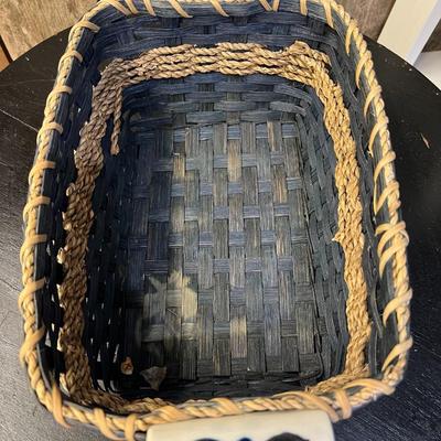 Three Vintage Hand Crafted Baskets