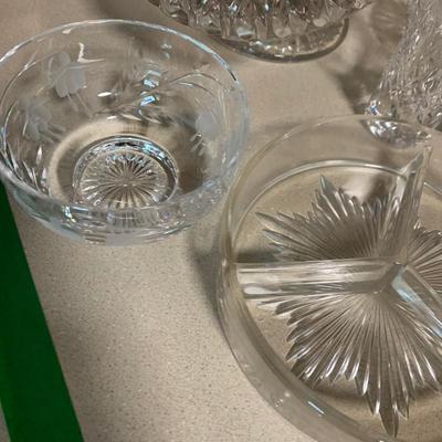 Large Lot Heavy Cut Glass / Crystal