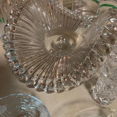 Large Lot Heavy Cut Glass / Crystal