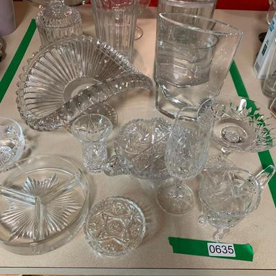 Large Lot Heavy Cut Glass / Crystal