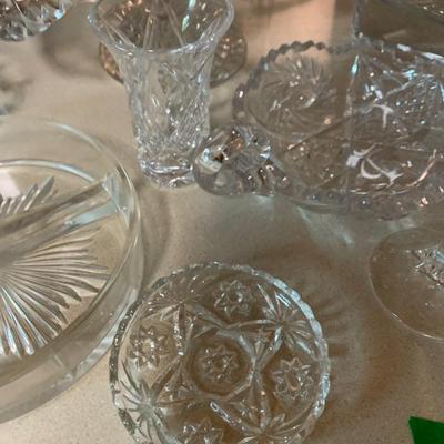 Large Lot Heavy Cut Glass / Crystal