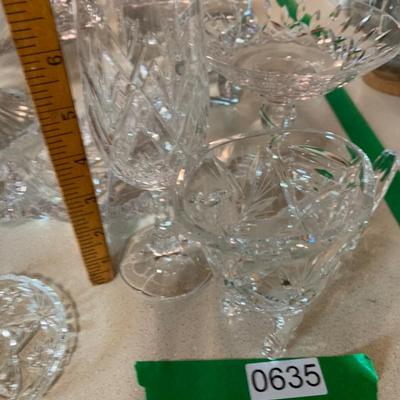 Large Lot Heavy Cut Glass / Crystal