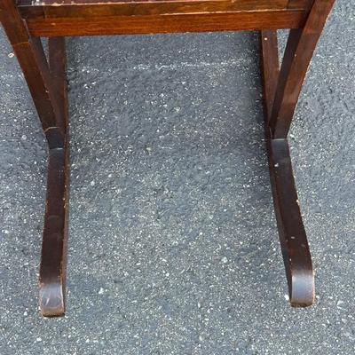 Petite Vintage Wood and Cane Rocking Chair