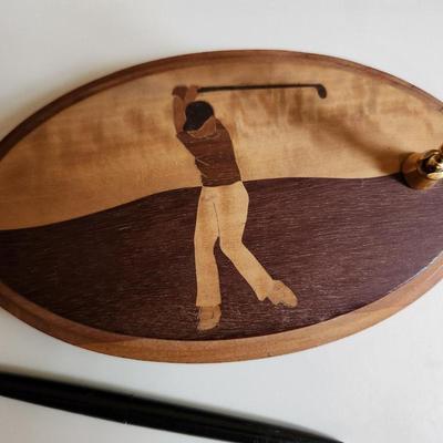 Inlaid Wood Golf Desk Pen