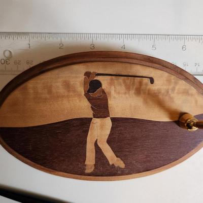 Inlaid Wood Golf Desk Pen