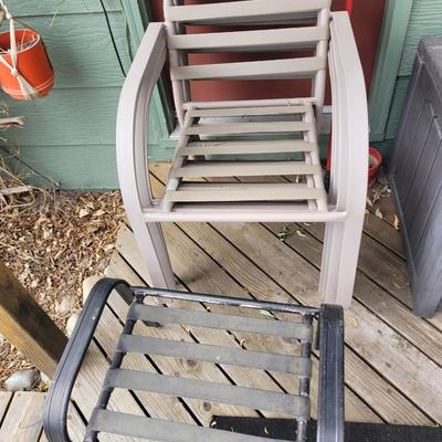 4 patio chairs and foot stool