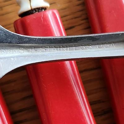 Vintage Red-Handled Tableware