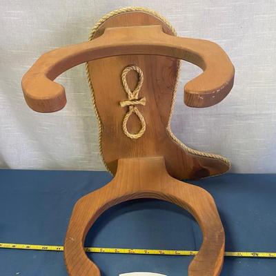 Wooden Cowboy Hat Rack