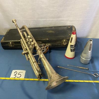 Vintage CG Conn Silver Trumpet