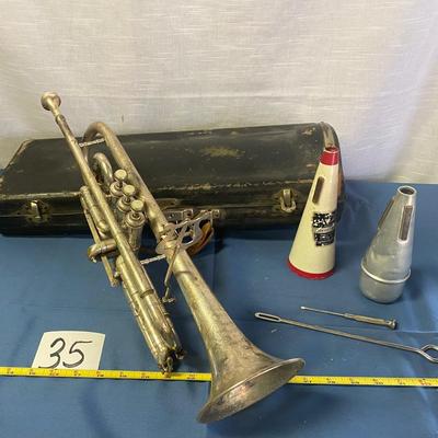 Vintage CG Conn Silver Trumpet