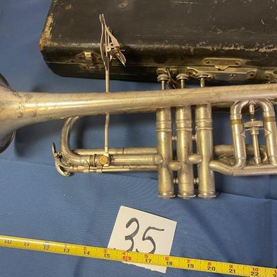 Vintage CG Conn Silver Trumpet