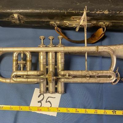 Vintage CG Conn Silver Trumpet