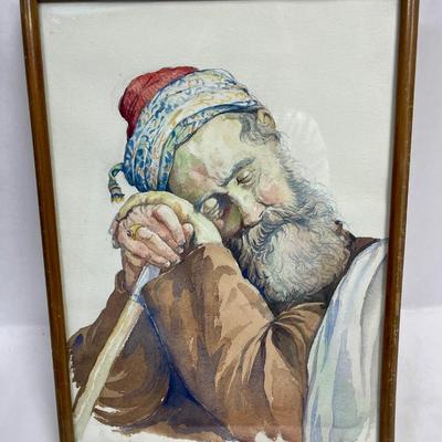 Artwork, framed print, Santa Sleeping