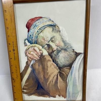 Artwork, framed print, Santa Sleeping